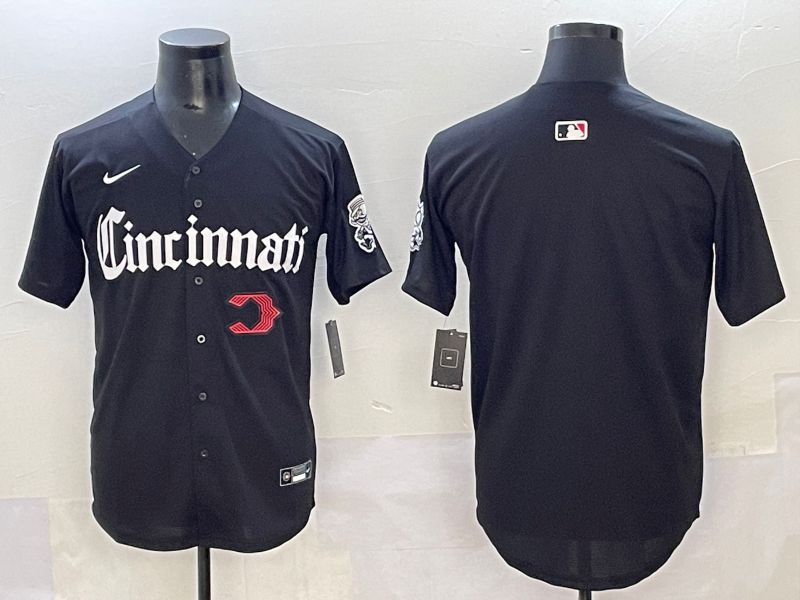 Men 2025 Cincinnati Reds Blank Black Five generations Joint Name Nike MLB Jersey style 5